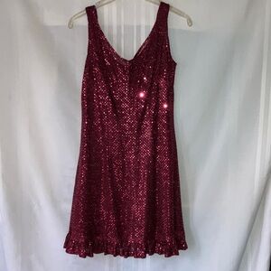 Elegant Sequin Dress in Sparkling Red